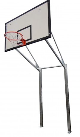 Basketballanlage mit Höheneinstellung, 2 Pfosten – Ausladung 225 cm